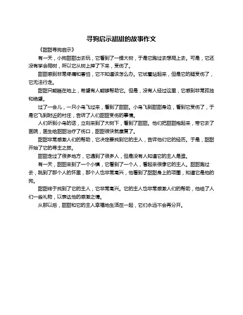 寻狗启示甜甜的故事作文