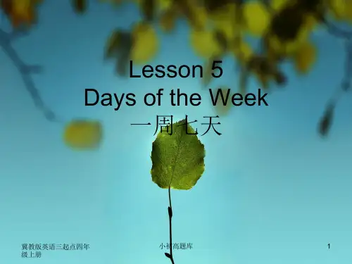 冀教版英语三起点四年级上册Lesson5DaysoftheWeek课件1