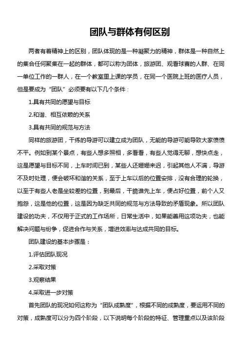 团队与群体有何区别