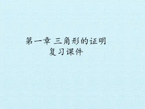 北师大版初中八年级下册数学：第一章 三角形的证明 复习课件