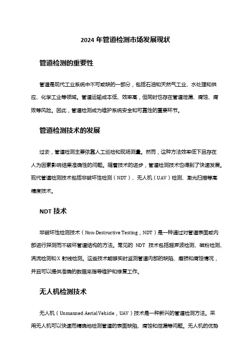 2024年管道检测市场发展现状