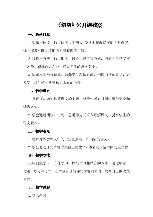 《匆匆》公开课教案