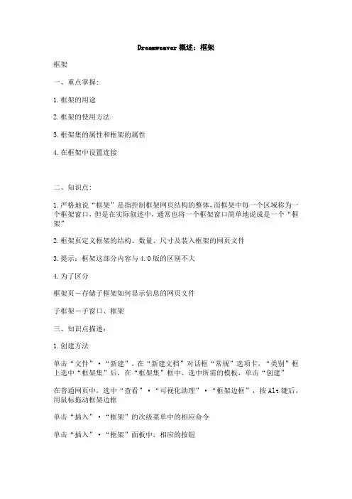 6.Dreamweaver概述：框架