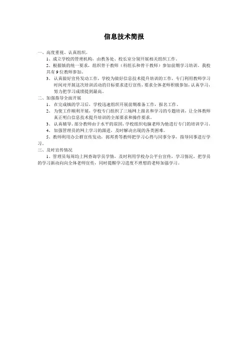信息技术提升简报