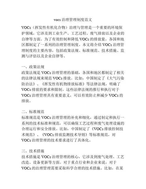 vocs治理管理制度范文