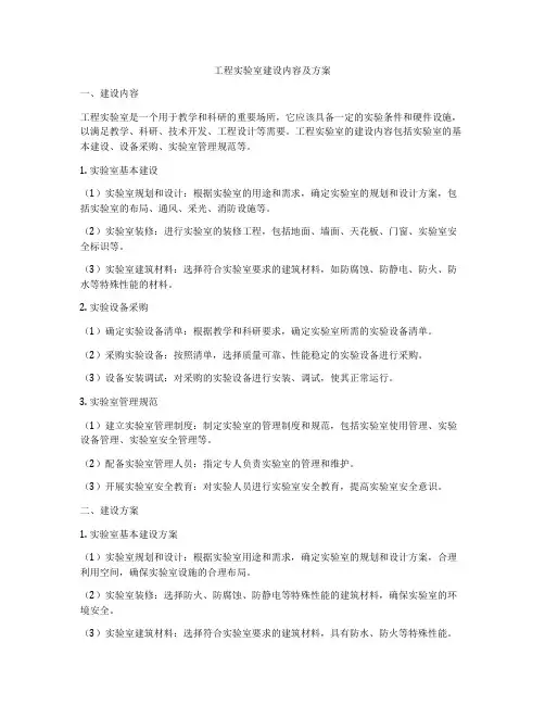 工程实验室建设内容及方案