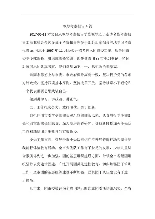 领导考察报告4篇