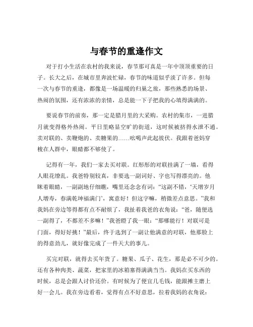 与春节的重逢作文