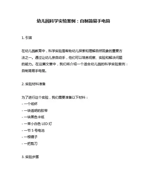 幼儿园科学实验案例：自制简易手电筒