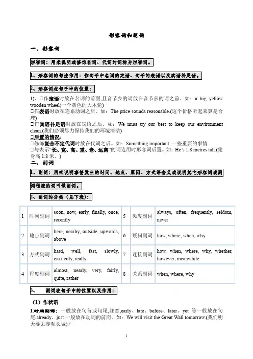 英语语法之形容词副词讲解