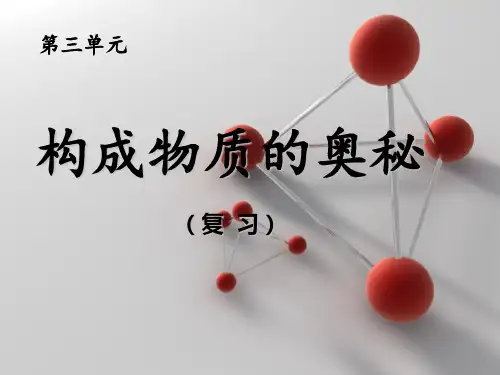 第三单元 构成物质的奥秘复习-人教版九年级化学复习课件(共18张PPT)