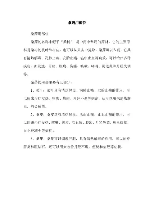 桑药用部位