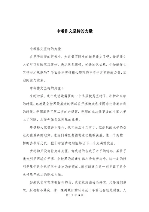 中考作文坚持的力量