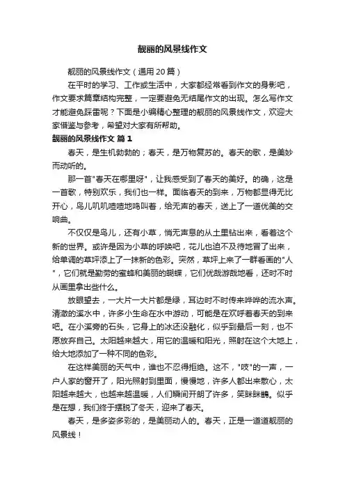 靓丽的风景线作文（通用20篇）