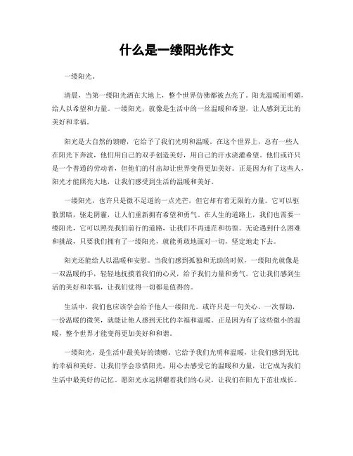 什么是一缕阳光作文
