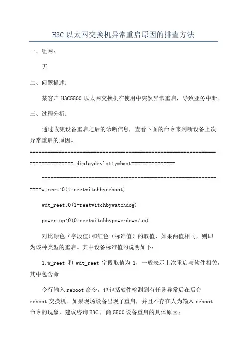 H3C以太网交换机异常重启原因的排查方法