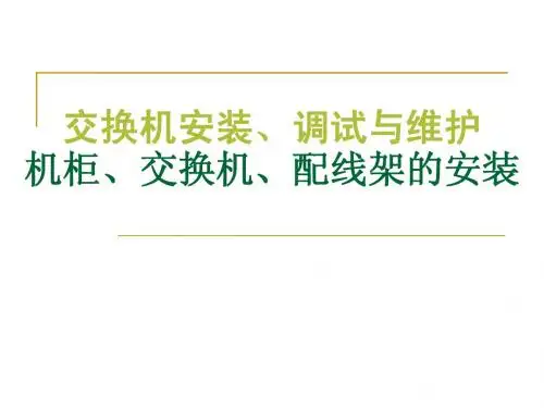 机柜、交换机、配线架等的安装
