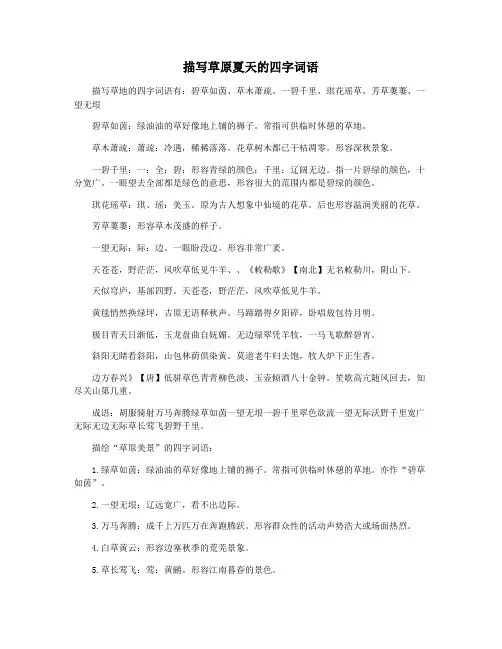 描写草原夏天的四字词语