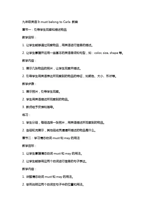 九年级英语ItmustbelongtoCarla教案