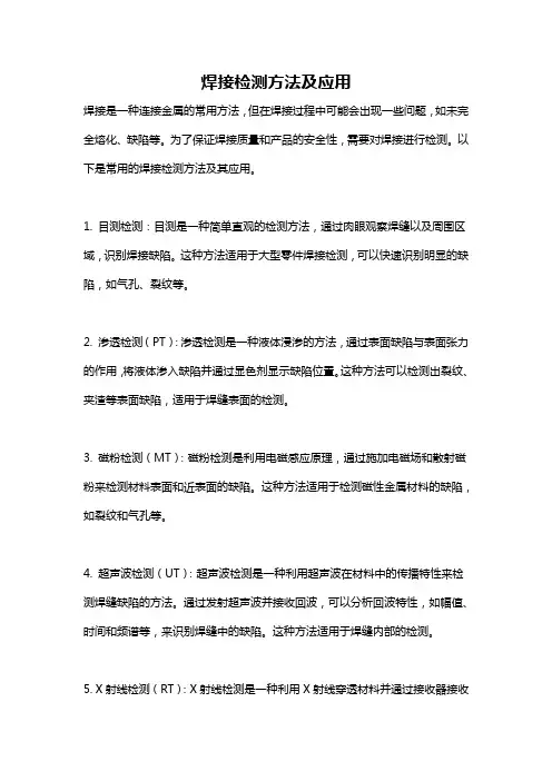 焊接检测方法及应用