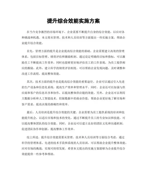 提升综合效能实施方案