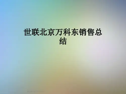 世联北京万科东销售总结