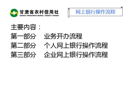 甘肃省农村信用社网银(客户)操作流程 - 副本-126页PPT资料