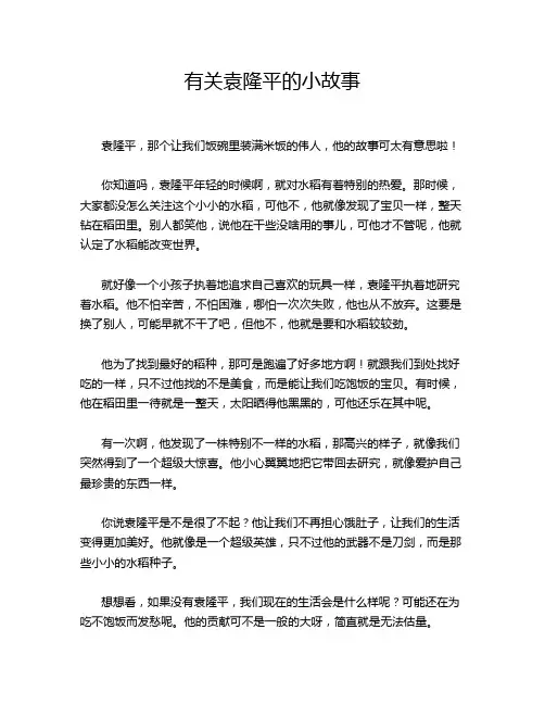 有关袁隆平的小故事