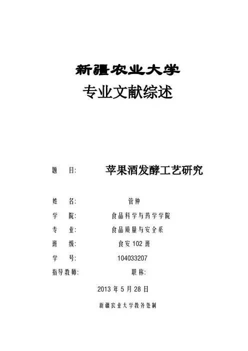 (104033007)苹果酒发酵工艺