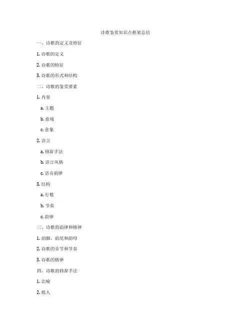 诗歌鉴赏知识点框架总结