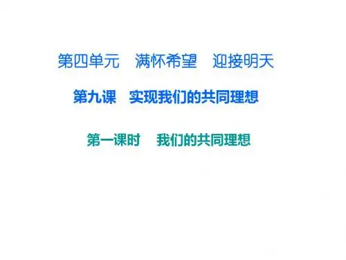 人教版九年级政治上册课件 第四单元 第九课 第一课时 我们的共同理想(课后作业)