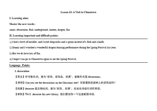 冀教版英语九年级全册Unit 8 Lesson 43