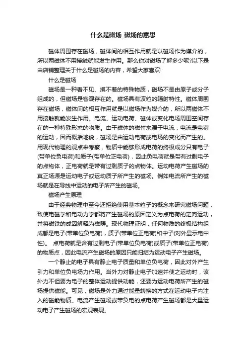 什么是磁场_磁场的意思