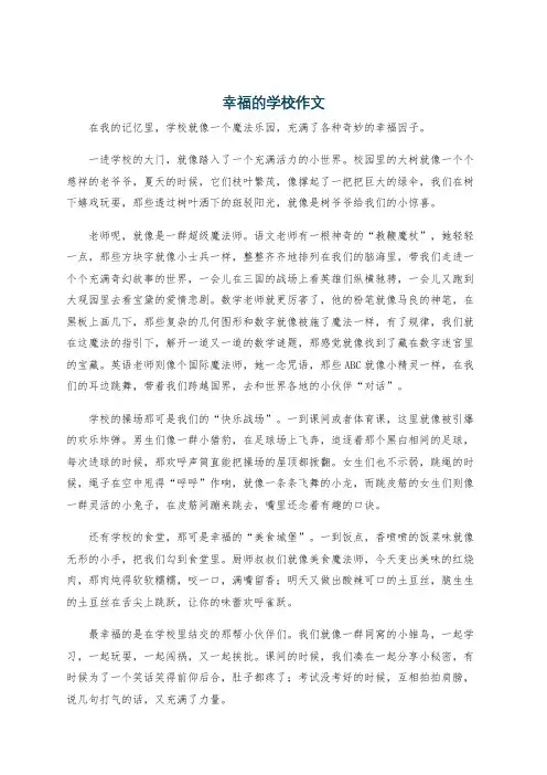 幸福的学校作文