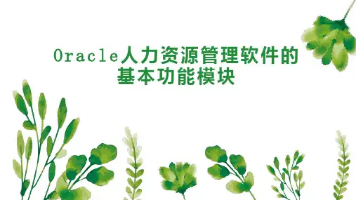 Oracle人力资源管理软件的基本功能模块