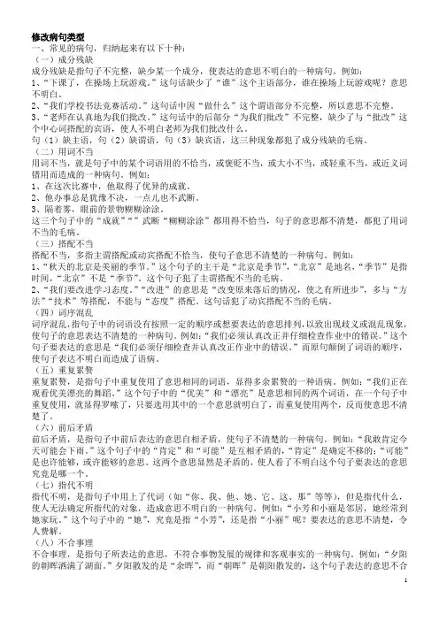 归类复习仿写句子