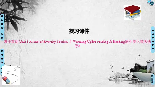 高中英语 Unit 1 A land of diversity Section Ⅰ Warm(4)
