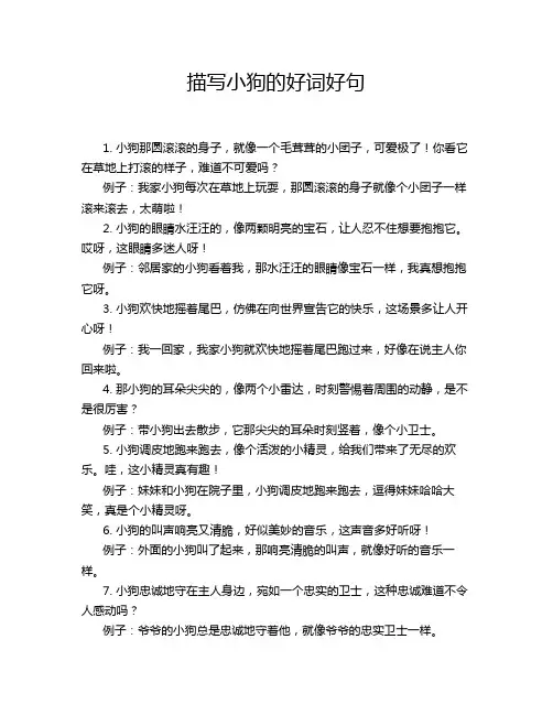 描写小狗的好词好句