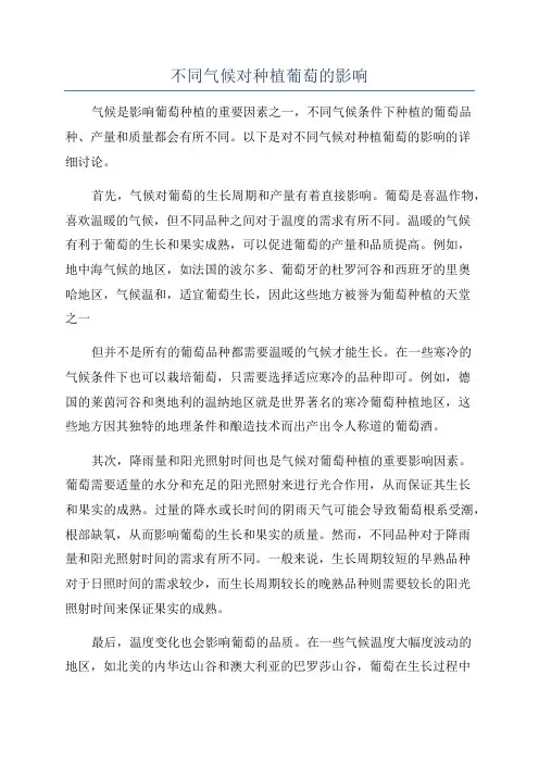 不同气候对种植葡萄的影响