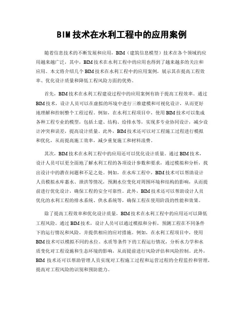 BIM技术在水利工程中的应用案例