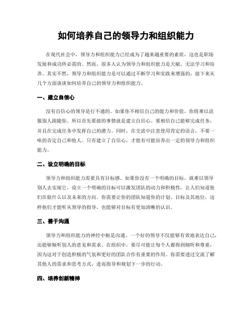 如何培养自己的领导力和组织能力