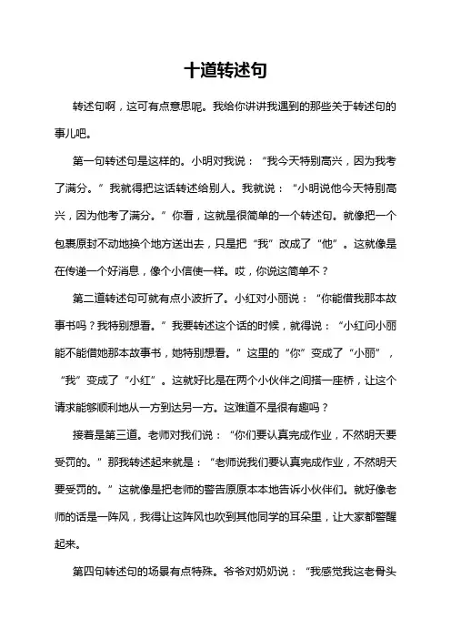 十道转述句