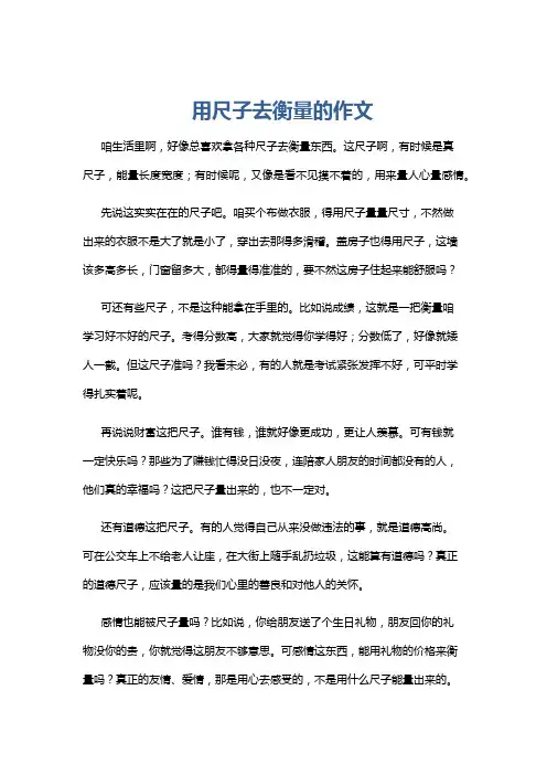 用尺子去衡量的作文