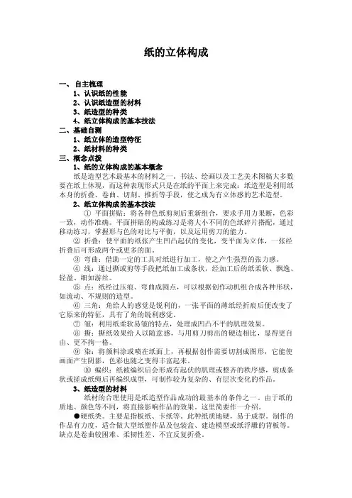 纸的立体构成