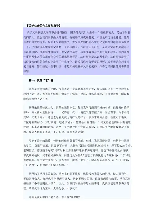 关于父亲的作文写作指导