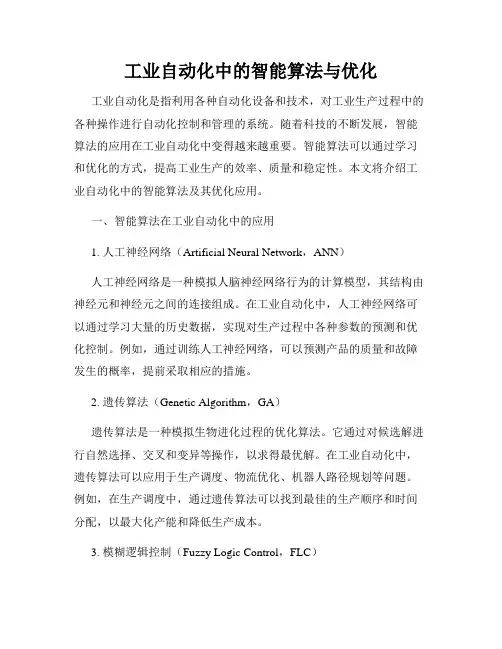 工业自动化中的智能算法与优化