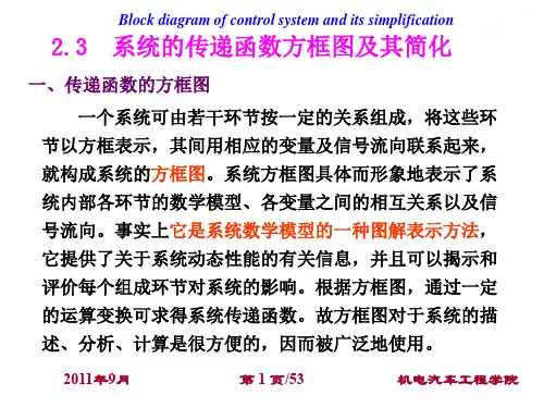 机械控制工程基础2.3系统的传递函数方框图及其简化