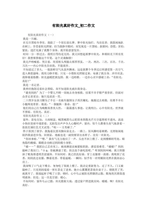 有阳光真好作文_初二作文.doc
