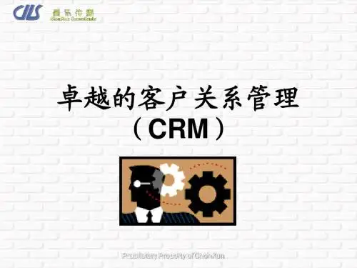 卓越的客户关系管理(CRM)