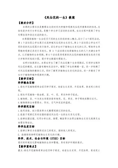 《凤仙花的一生》教案